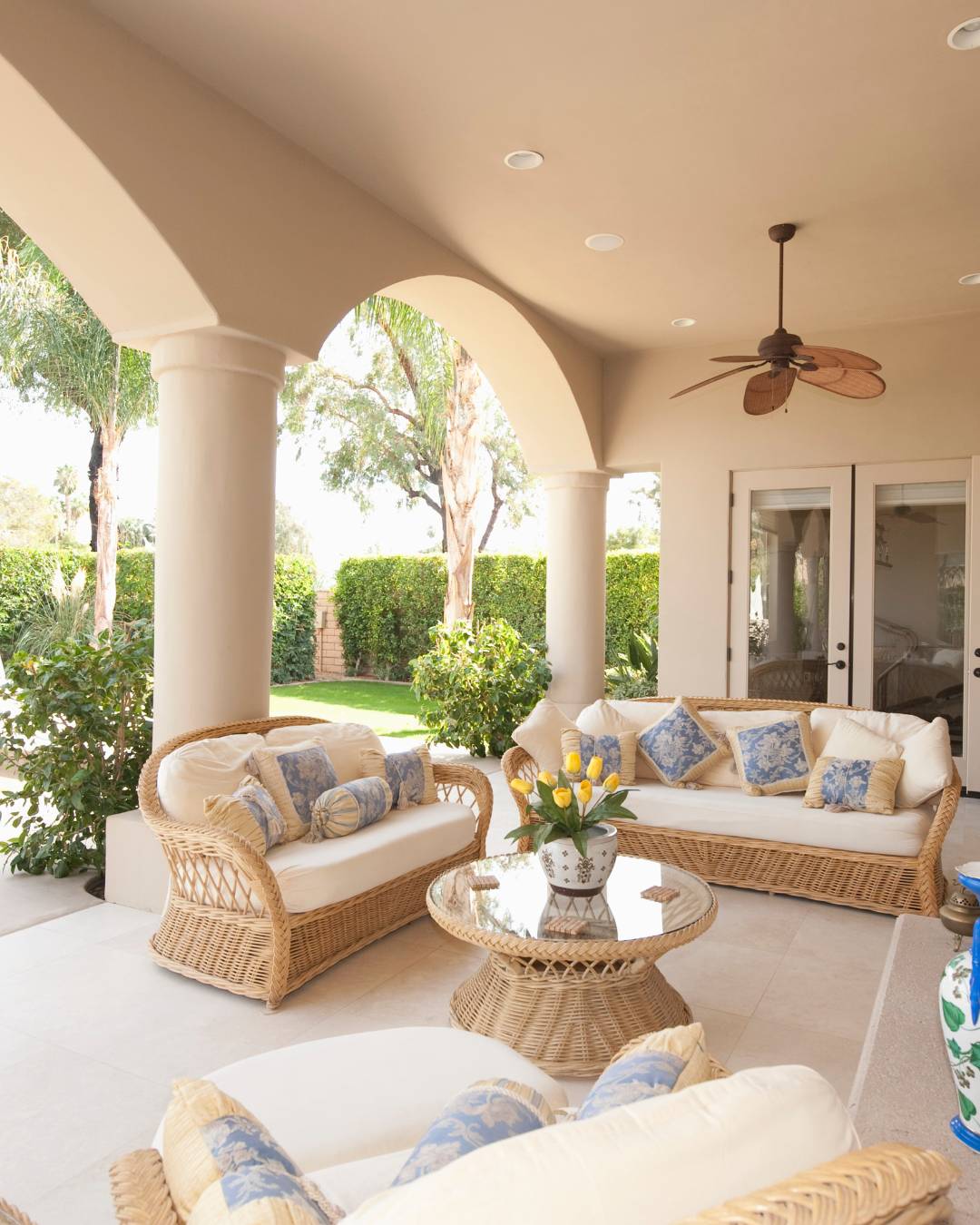 outdoor furniture in a neutral color